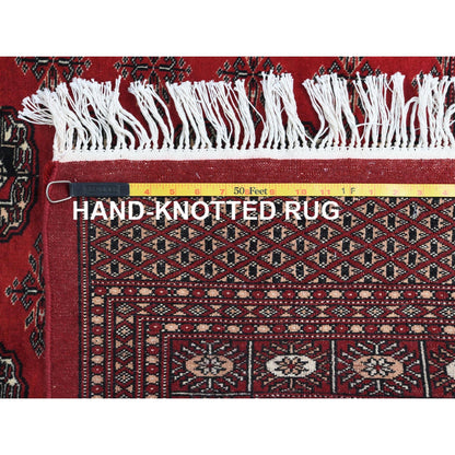 5'1"X7'6" 250 Kpsi Silky Wool Hand Knotted Super Bokara Red Rug