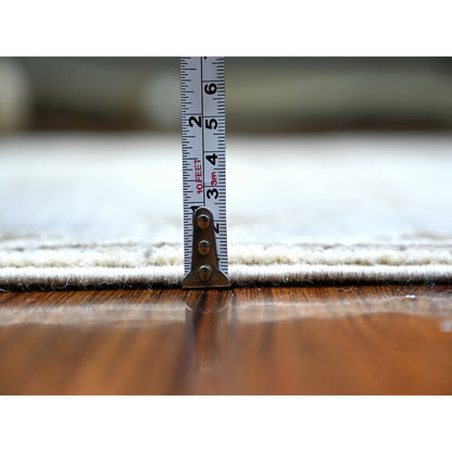 4'X9'1" Dim Gray Fine Peshawar Wool Hand Knotted Runner Oriental Rug