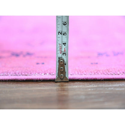 7'10"X9'7" Pink Overdyed Kazak Medallions Design Wool Hand Knotted Rug