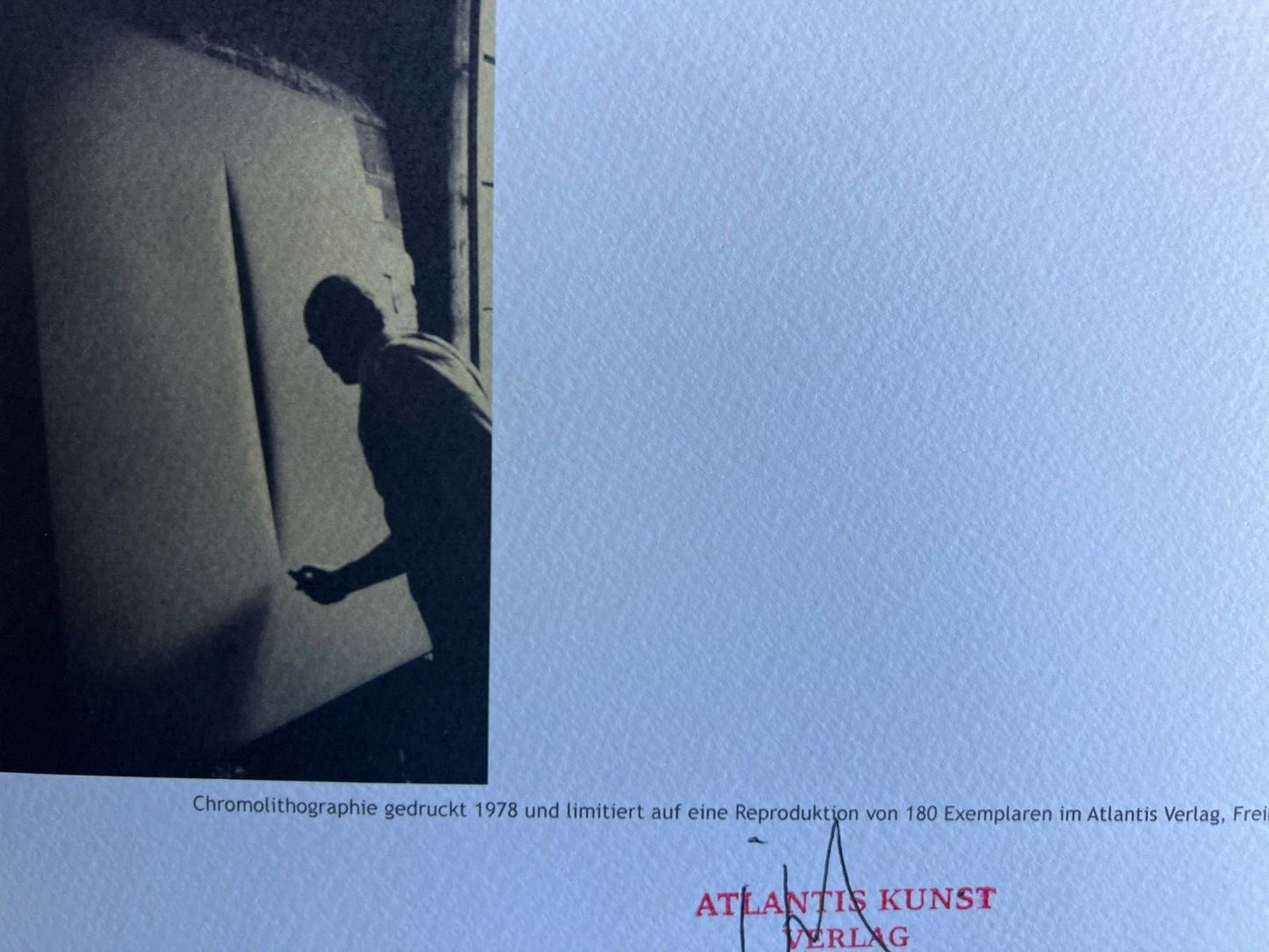 Lucio Fontana Lithograph 1978 - Coa Signed In Pen (Hand Numbered)