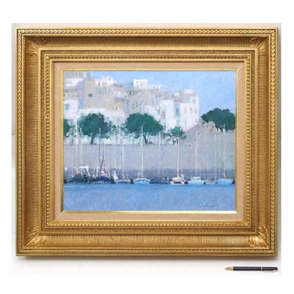 Andr Bourri "Port Of Pescola" Original Oil Painting On Canvas Signed French