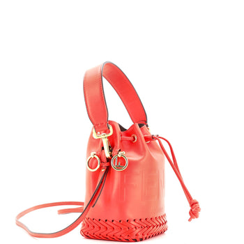 Fendi Mon Tresor Bucket Bag Leather With Whipstitch Detail Mini