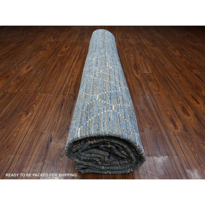 12'X16'1" Alaskan Blue Hand Knotted Moroccan Extra Large Oriental Rug