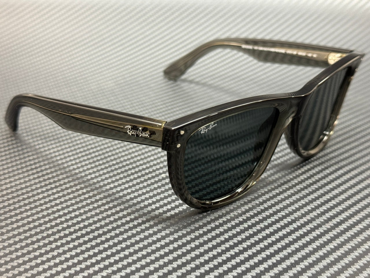 RAY BAN RBR0502S 6707GR Transparent Dark Grey Unisex 53 mm Sunglasses