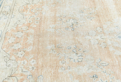 Semi-Antique Floral Distressed Oriental Rug 9X13