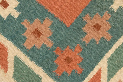 Geometric Dhurrie Rug Reversible Flat-Weave