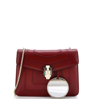 Bvlgari Serpenti Forever Square Shoulder Bag Leather Small