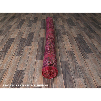 5'2"X7'10" Blush Red Vintage Zoroastrian Sheeraz Hand Knotted Pure Wool Rug