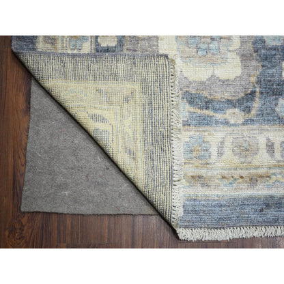 11'9"X15'7" Gray Wool Hand Knotted Afghan Angora Oushak Oversized Rug