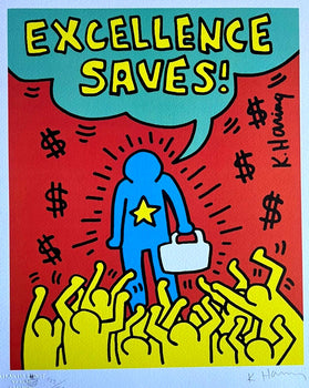 Keith Haring Lithograph Certified Coa Signed In Pen Numbered In Pencil