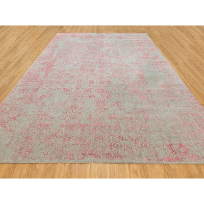 10'X14'1" Wool And Art Silk Transitional Design Hand Loomed Jacquard Rug
