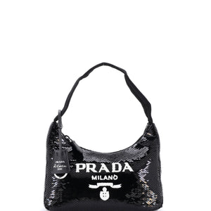 Mini Prada Re-Edition 2000 Hobo Sequins