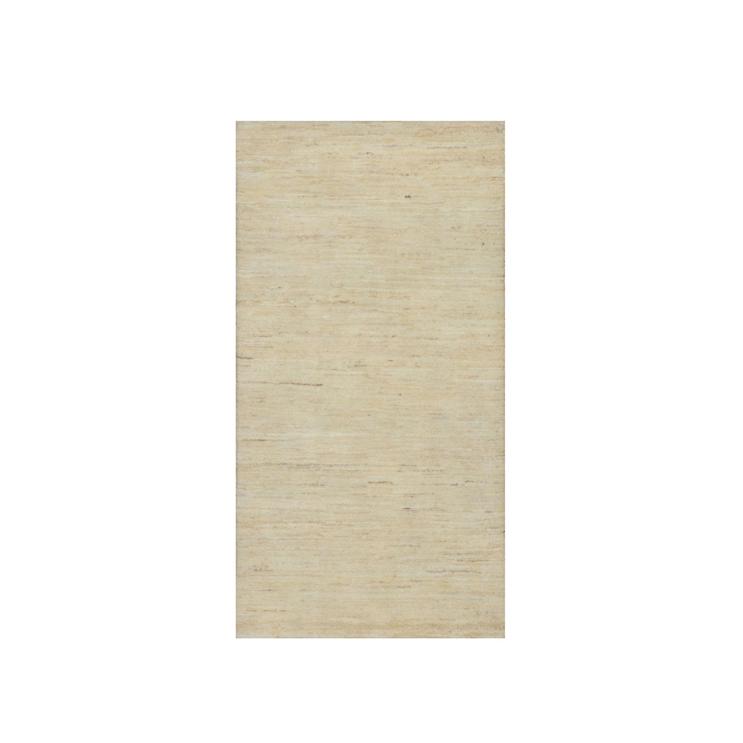 2'4"X11'6" White Lori Buft Pure Wool Plain Design Hand Knotted Runner Rug