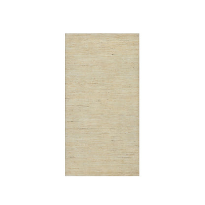 2'4"X11'6" White Lori Buft Pure Wool Plain Design Hand Knotted Runner Rug