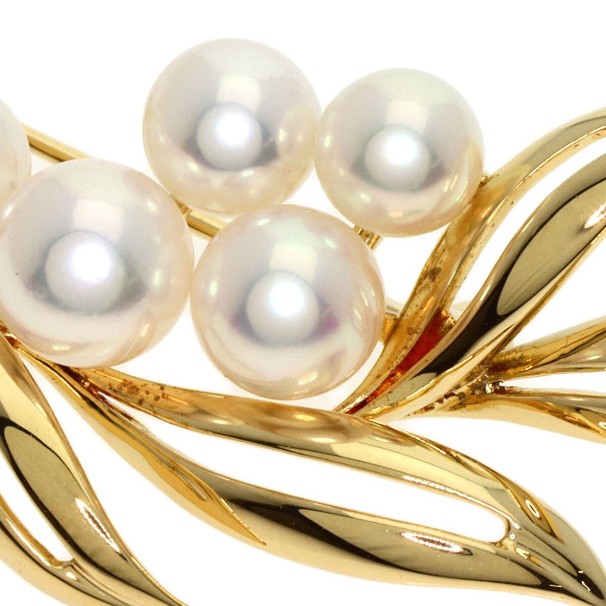Mikimoto Pearl Pearl Brooch K18 Yellow Gold