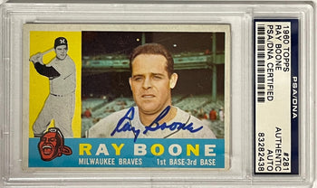 Ray Boone Autographed 1960 Topps Card #281 (Psa)