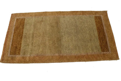 Small Beige And Rust Gabbeh Rug Tribal Design