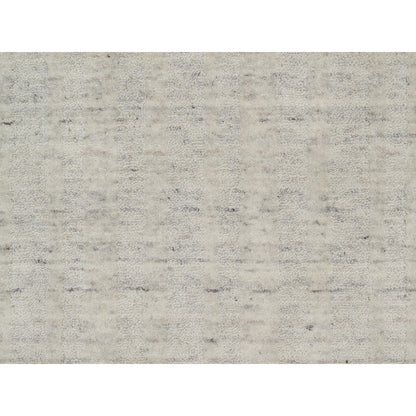 2'5"X10' Ivory Hand Loomed Vertical Stripe Design Natural Wool Runner Rug