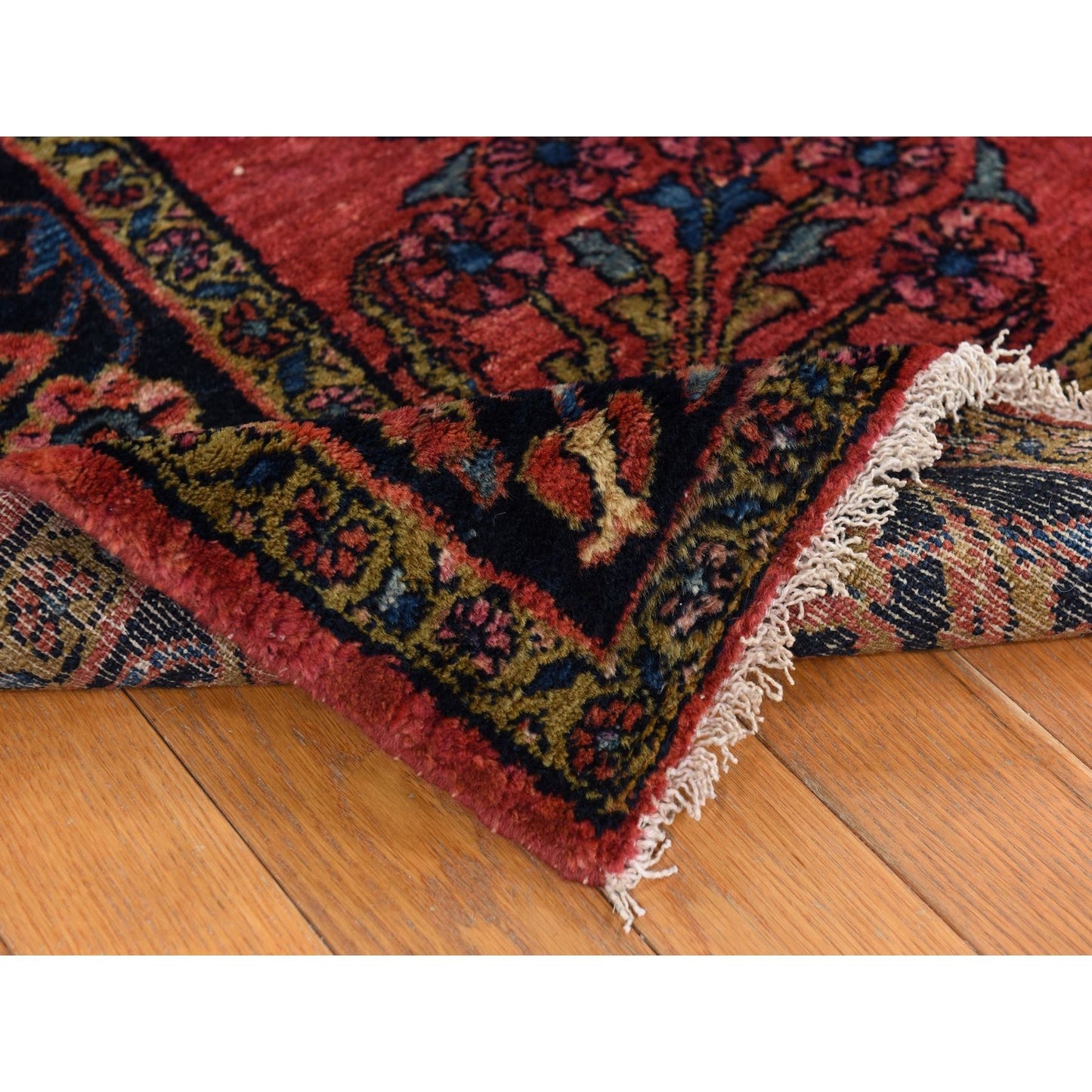 5'3"X6'7" Red Antique Zoroastrian Clean And Soft Wool Hand Knotted Rug