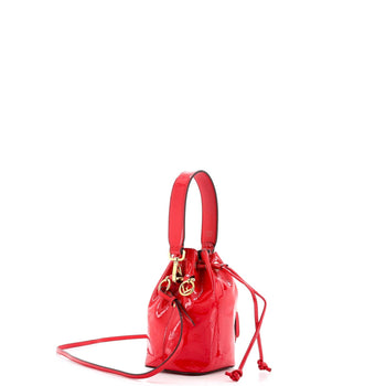 Fendi Karligraphy Mon Tresor Bucket Bag Embossed Patent Mini