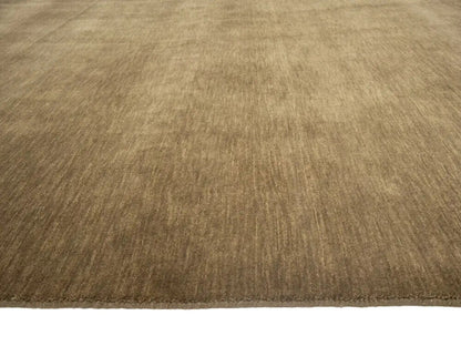Solid Brown Hand-Loomed 8X8 Gabbeh Wool Rug