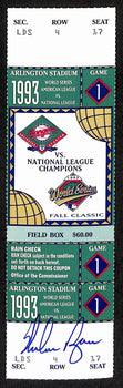 Nolan Ryan Rangers Signed 1993 World Series Game