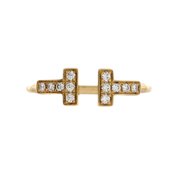 Tiffany & Co. T Wire Ring 18K Yellow Gold With Diamonds