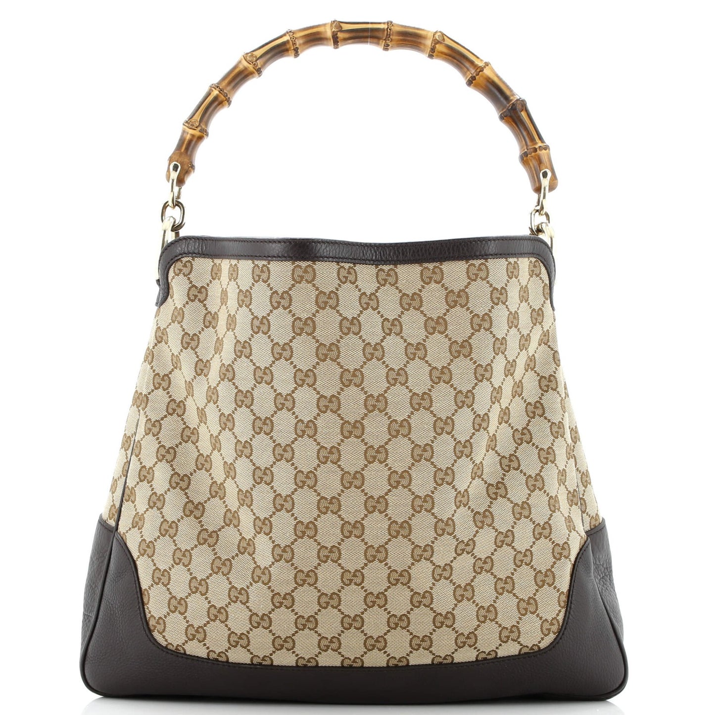 Gucci Diana Bamboo Shoulder Bag Gg Canvas Medium