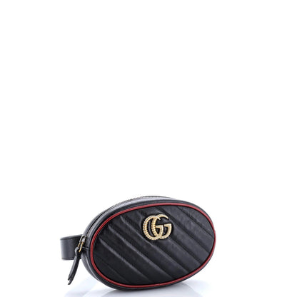 Gucci Gg Marmont Belt Bag Diagonal Quilted Leather
