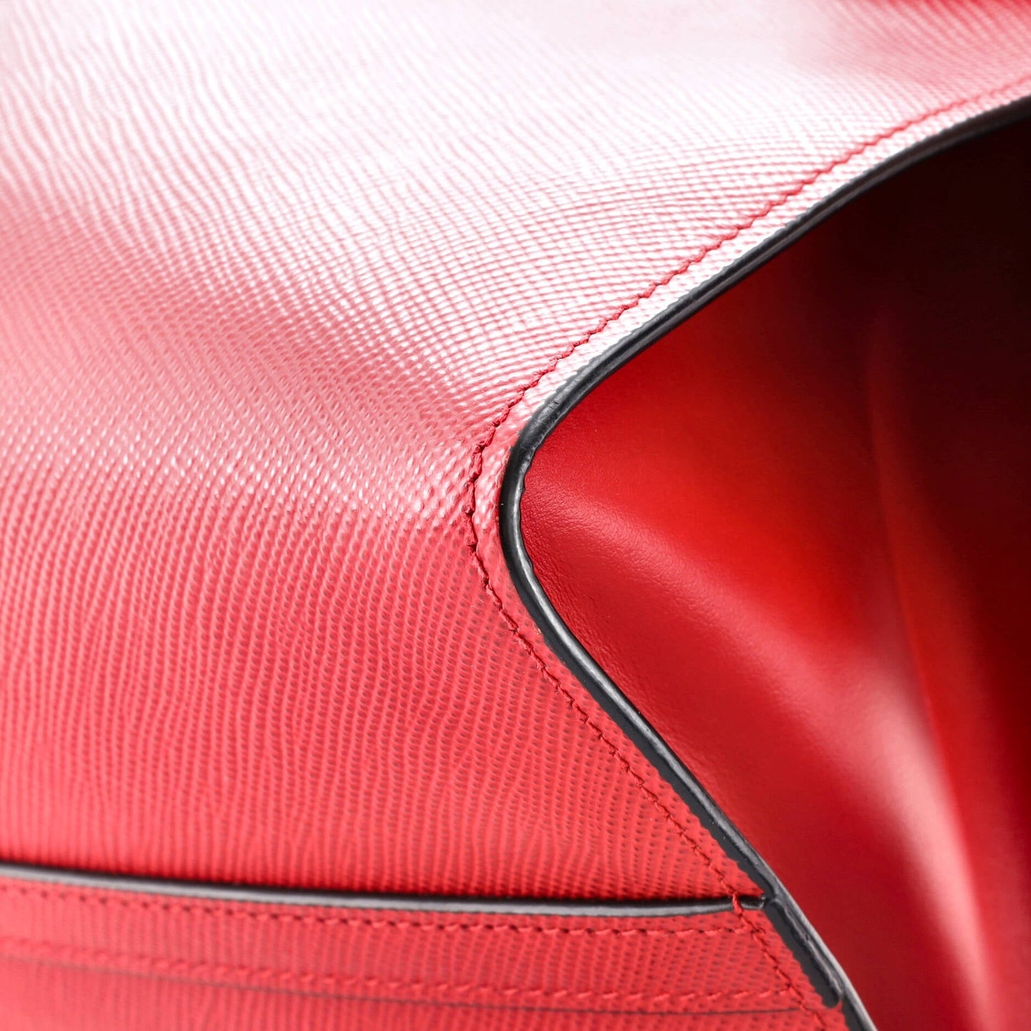 Prada Monochrome Tote Saffiano With City Calf Small