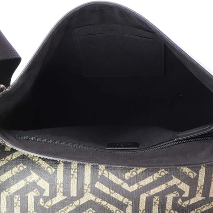 Gucci Bee Web Flap Messenger Bag Caleido Gg Coated Canvas Medium