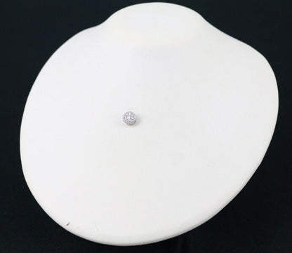 Diamond 0.50Ct Paved Circle Pendant 18K 750 White Gold