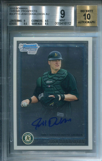 Josh Donaldson Autographed 2010 Bowman Chrome Rookie Card (Beckett)