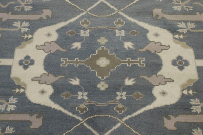 Handmade Oushak Oriental Rug Floral Design Pastel