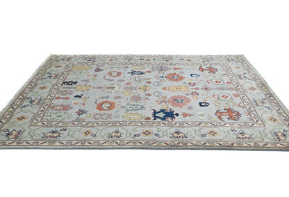 Handmade Kazak Pakistan Rug 5X7 Ft Gray Floral