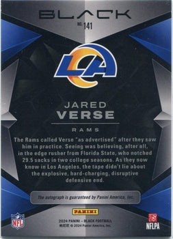 99 Jared Verse 2024 Panini Black Autographed RC #141 89/