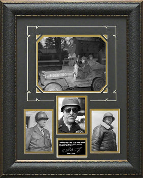 General George S. Patton Collage W/Laser Engraved Autograph