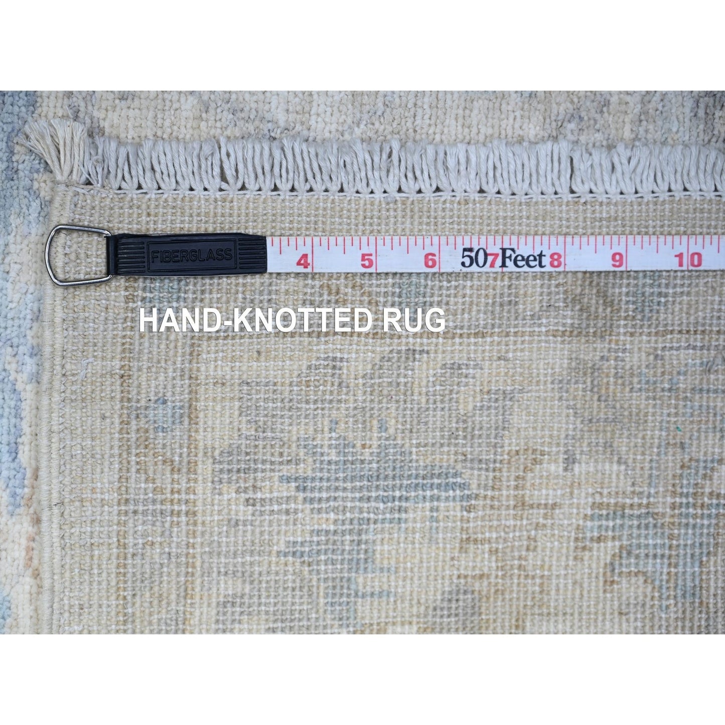 3'10"X5'9" Broken White Peshawar Washed Out Faded Colors Hand Knotted Rug