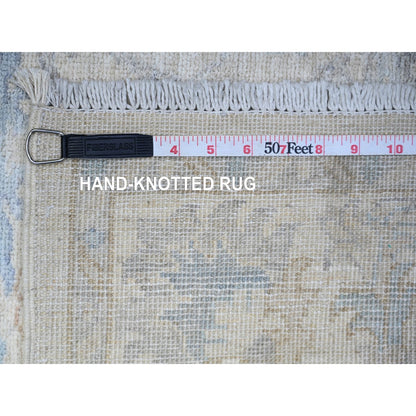 3'10"X5'9" Broken White Peshawar Washed Out Faded Colors Hand Knotted Rug