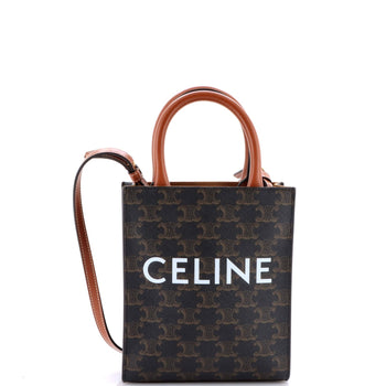 Celine Vertical Cabas Tote Triomphe Coated Canvas Mini
