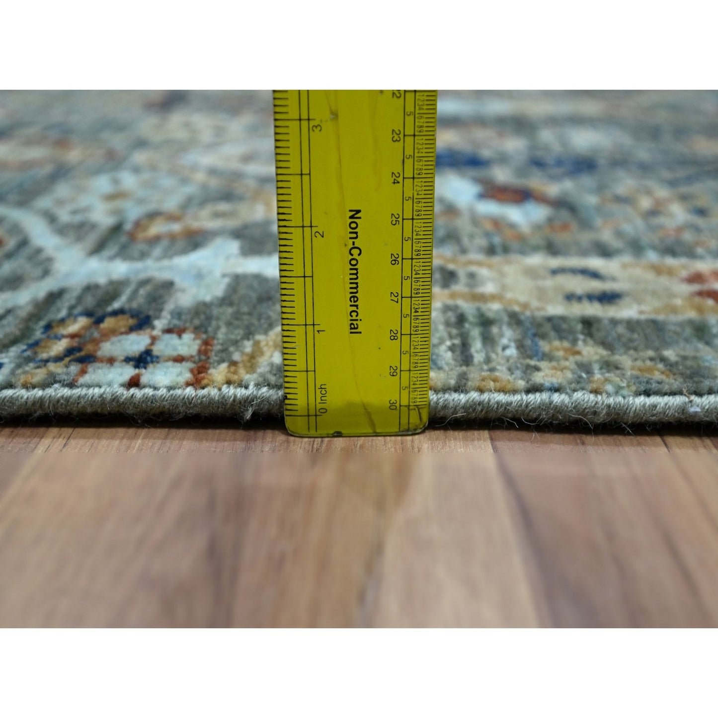 3'1"X5'1" Green Wool Hand Knotted Rug Trellis Borderless Garden Design