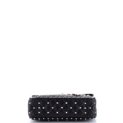 Valentino Garavani Rockstud Spike Flap Bag Embellished Quilted Leather Medium