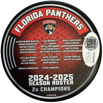 Sam Bennett Autographed 2025 Stanley Cup Champions Official Puck (Jsa Witness)