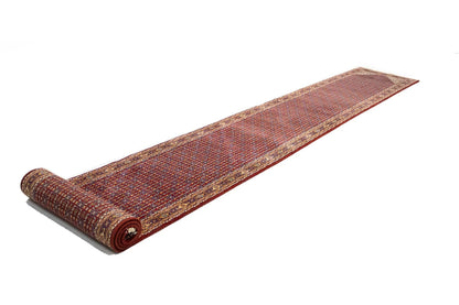 Hand knotted Indo Botemir wool runner rug oriental carpet hallway