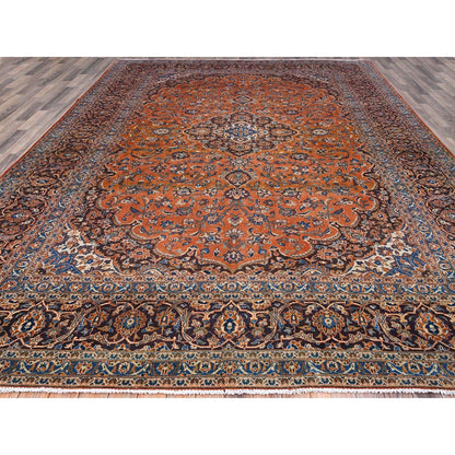 9'8"X12'8" Cinnabar Red Zoroastrian Kishoon Design Vintage Oriental Rug