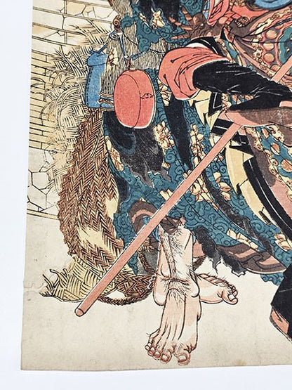 Kong Ming woodblock print by Utagawa Kuniyoshi 108 heroes of Suikoden