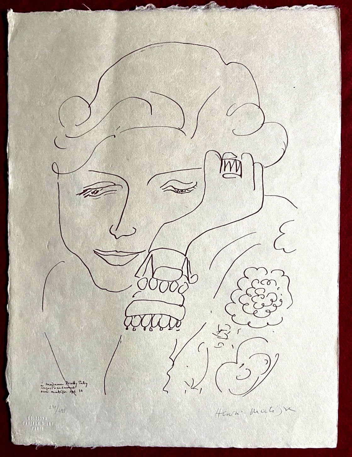 Henri Matisse Lithograph 1960 Coa Hand Signed Hand Numbered