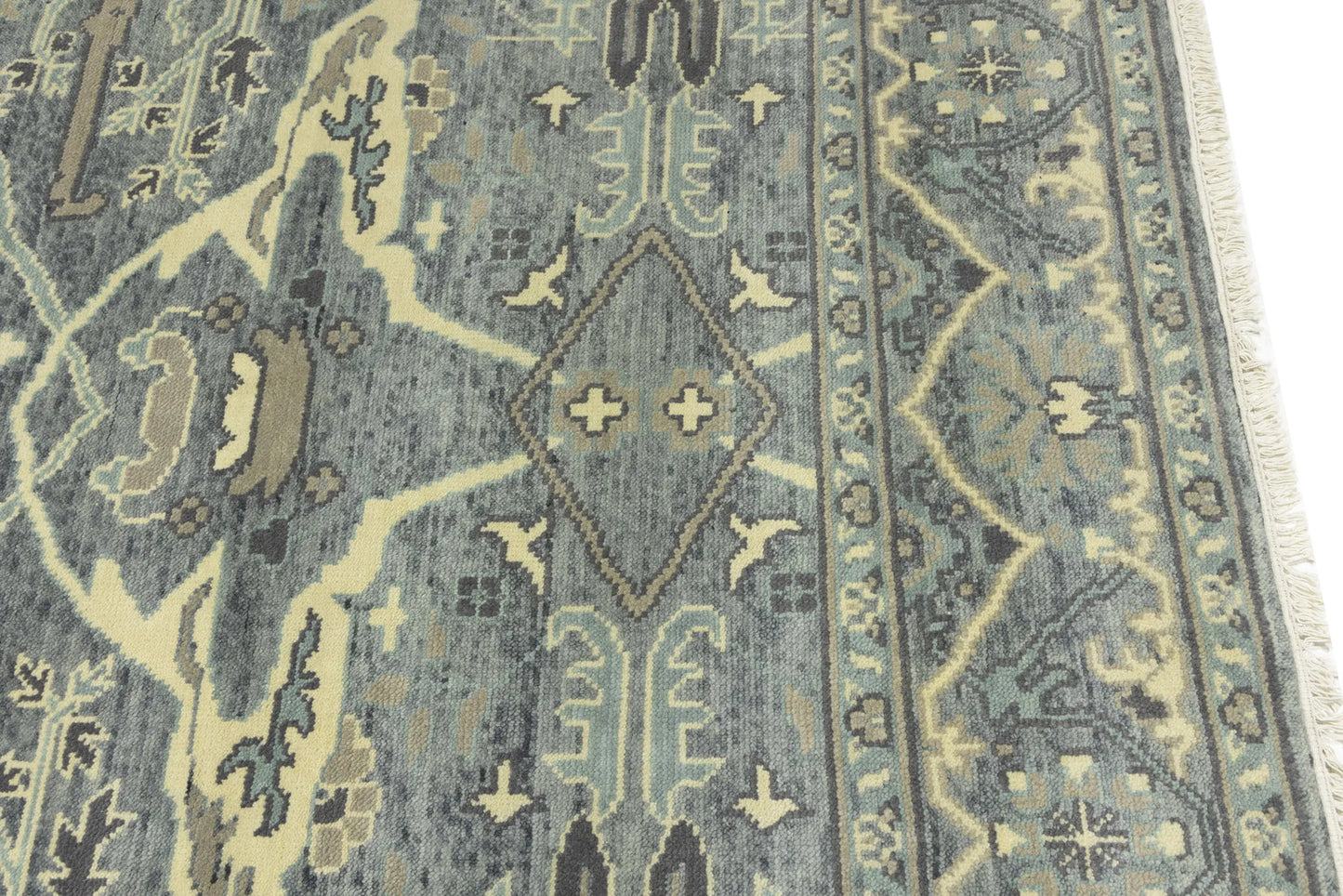 Large Oushak Wool Oriental Rug Muted Floral