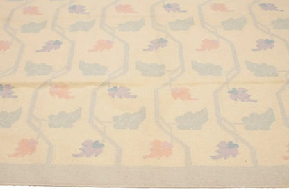 Floral design rug modern reversible oriental flat weave carpet dhurrie.