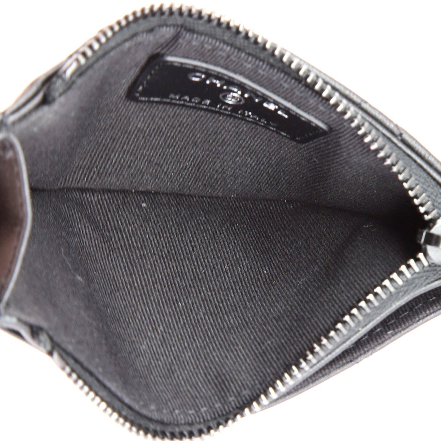 Chanel So Black Cc Zip Card Holder Quilted Lambskin